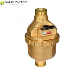 Volumetric liquid filled meter brass body with remote cable